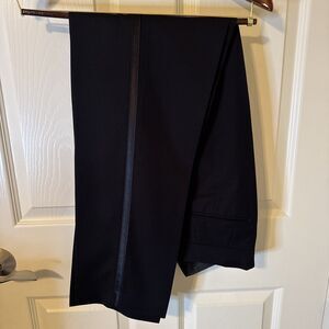 RYAN Seacrest Distinction Flat Front Tuxedo Men's Black Pant 34W X 32L